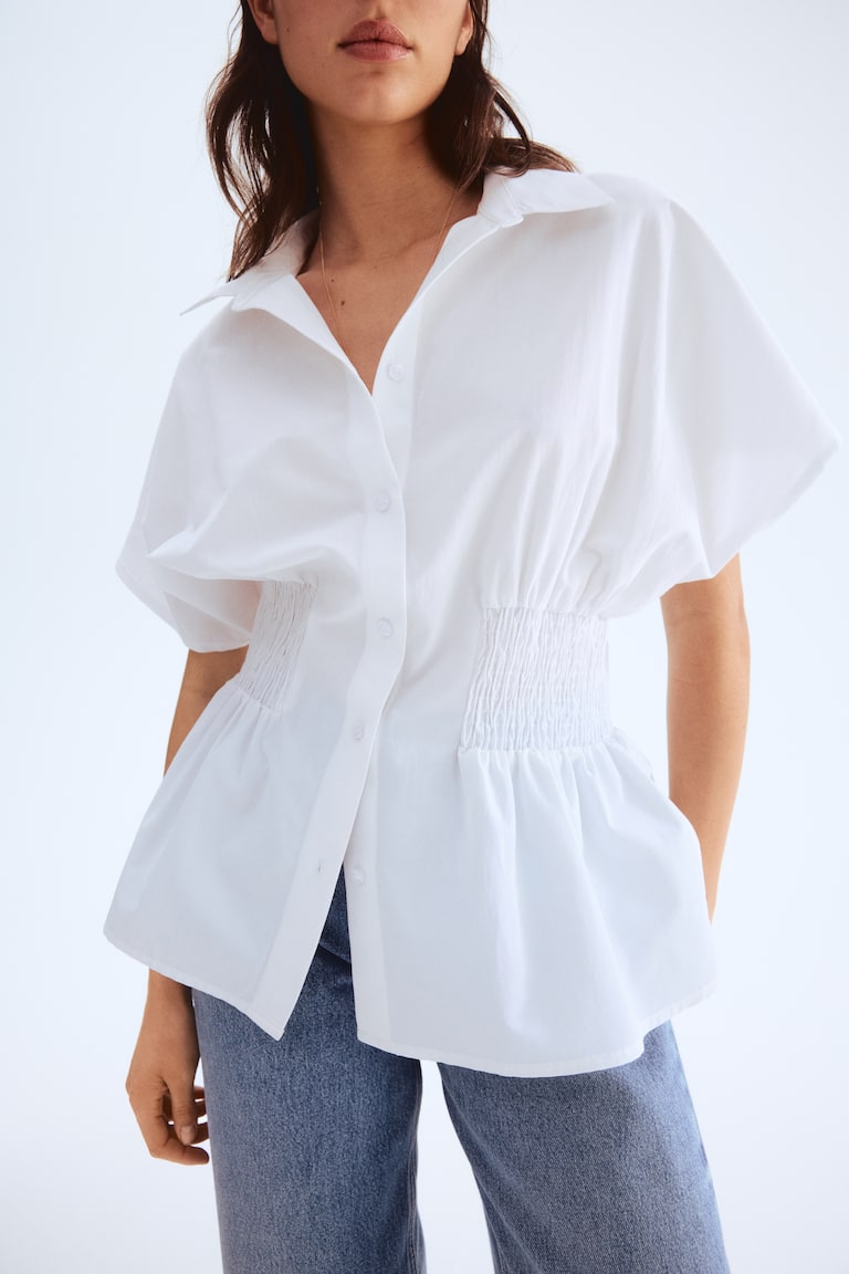 Smocked-Waist Shirt
