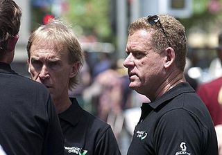 Shayne Bannan (right) with Neil Stephens in Melbourne with GreenEdge.