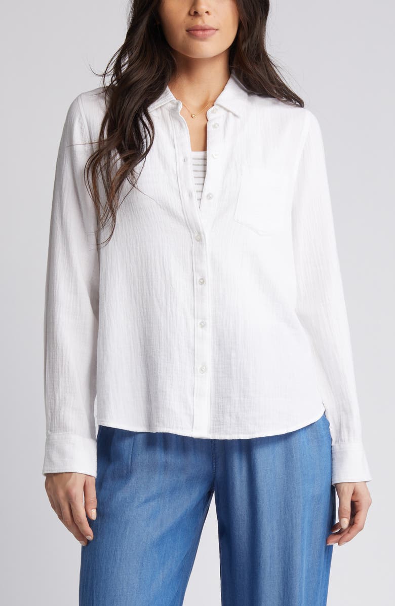 Casual Gauze Button-Up Shirt