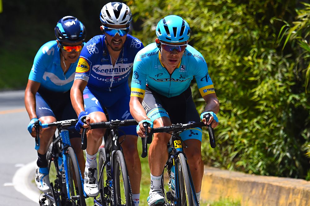 Miguel Angel Lopez (Astana) leads the breakaway
