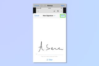 The fourth step to signing documents on iPhone