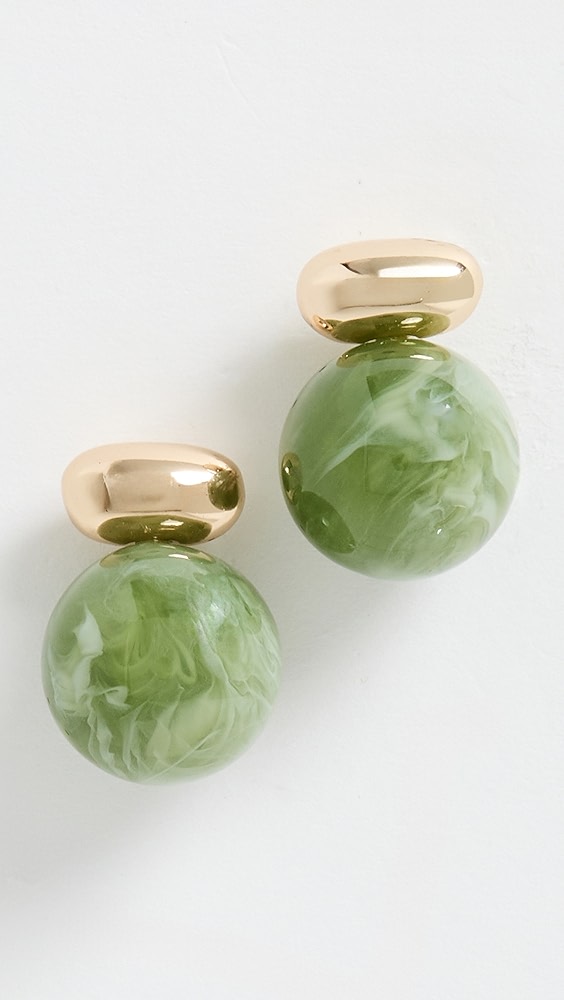 Alice Gemstone Earrings - Gold/green
