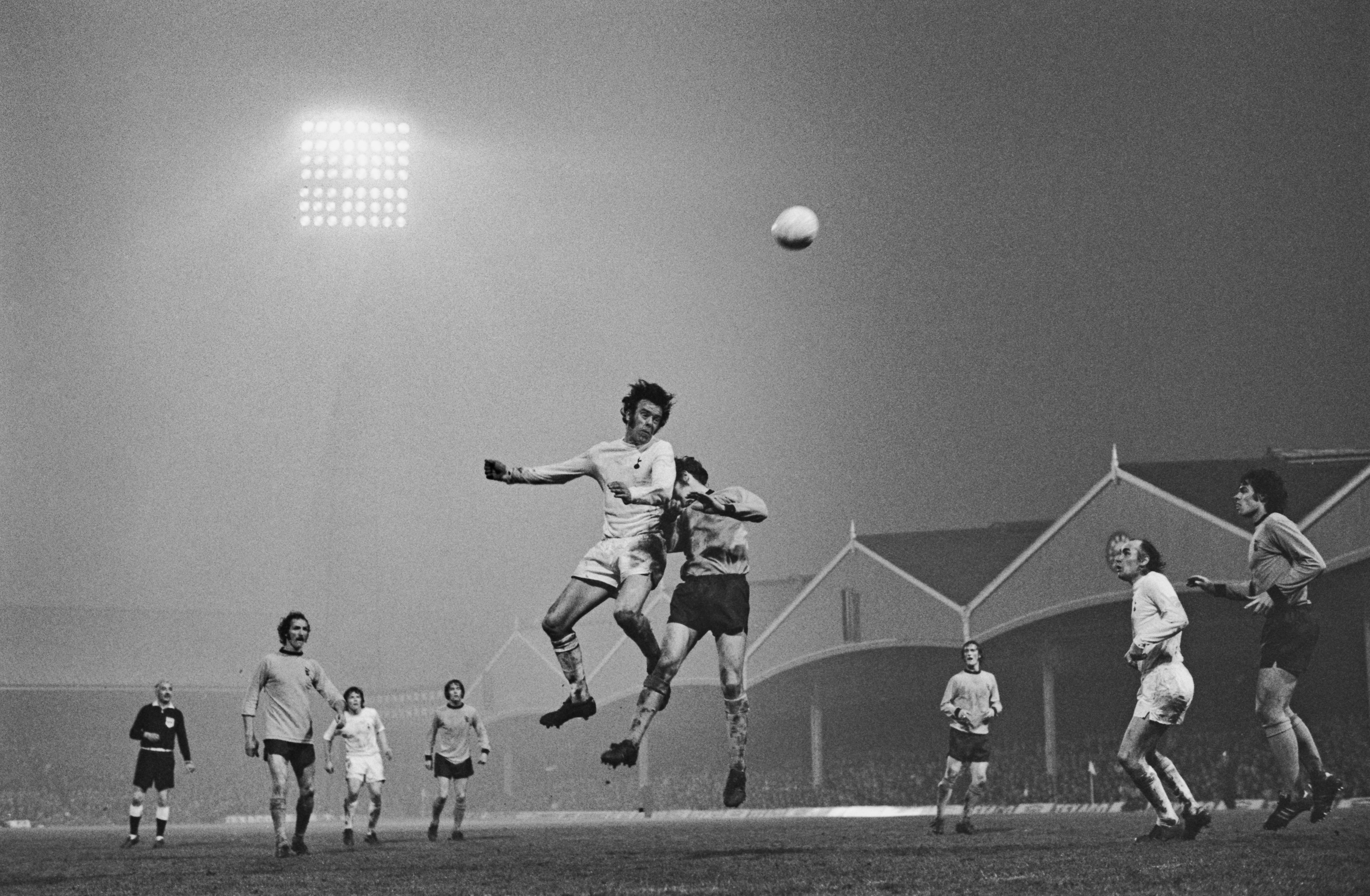 Tottenham and Wolves in action in the first leg of the 1972 UEFA Cup final at Molineux.