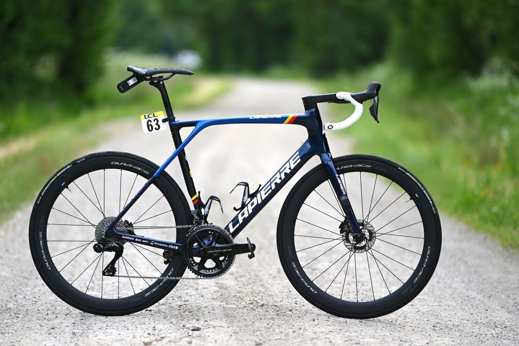 A Lapierre bike stands on a gravel path