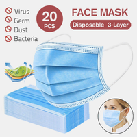 20 disposable 3-layer face masks | Only £17.49/$21.29 on Newchic