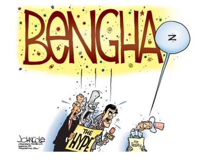 Political cartoon Benghazi hype