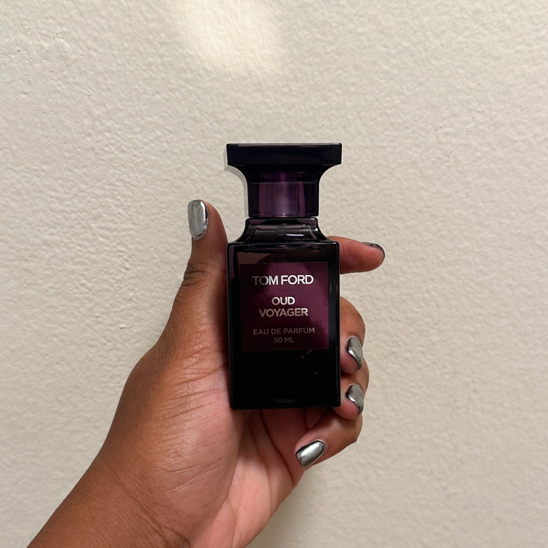 Ariel Baker testing Tom Ford Oud Voyager.