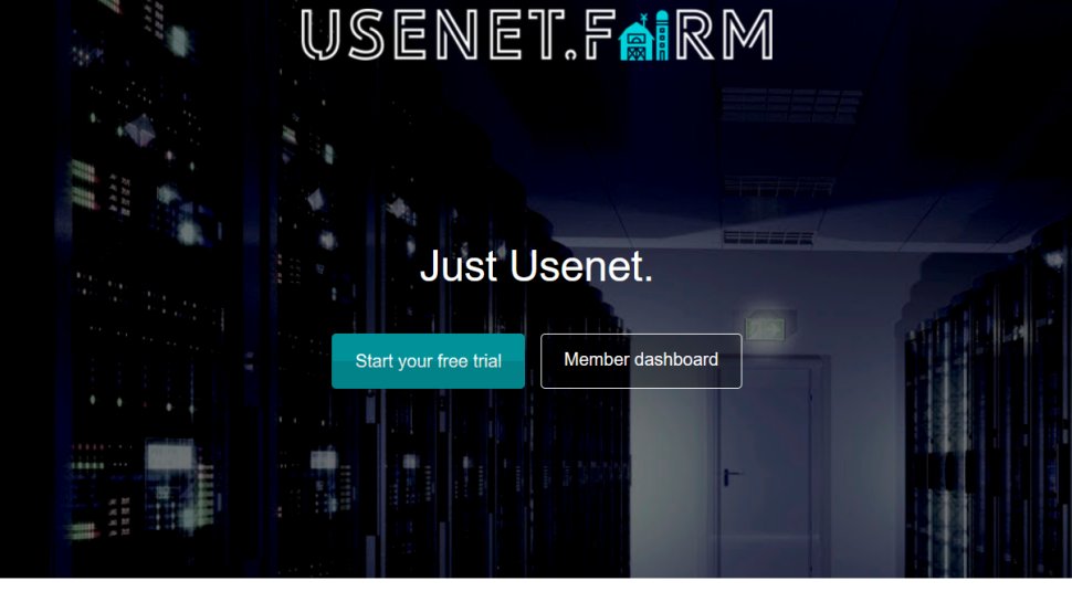 Usenet Farm website screenshot (September 2025).