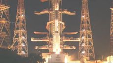 An Indian GLSV rocket carrying the EOS-O3 Earth observation satellite for the Indian Space Research Organisation lifts off from Second Launch Pad of the Satish Dhawan Space Centre on Sriharikota Island, India on Aug. 12, 2021. It failed to reach orbit.