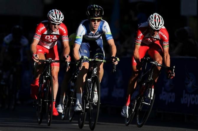 Cameron Meyer early on being watched by Drapac closely.