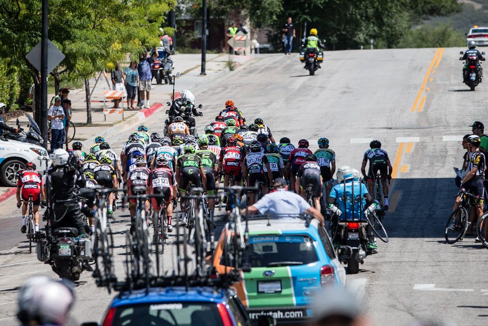 What's left of the front group heads into the final lap