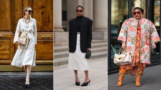 Women wearing dresses and skirts street style