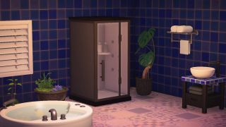 Animal Crossing: Bold monochrome bathroom