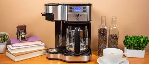 the Hamilton Beach 49980A coffee maker on a countertop