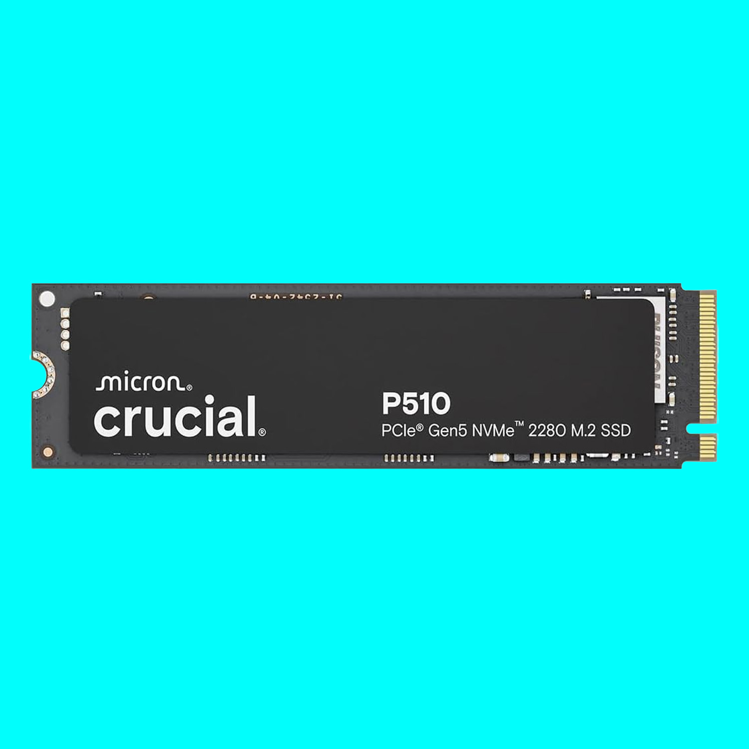 An SSD on a blue background