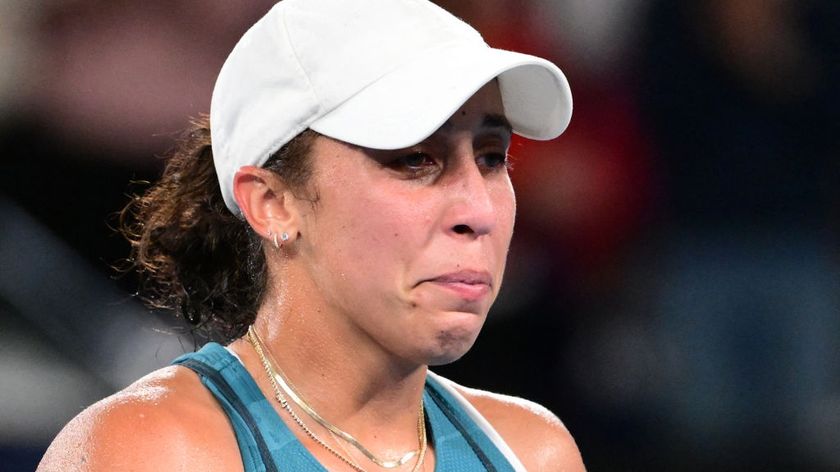 USA&#039;s Madison Keys gets emotional as she celebrates victory against Poland&#039;s Iga Swiatek in their women&#039;s singles semi-final to book her spot in the Sabalenka vs Keys women&#039;s final of the Australian Open tennis tournament in Melbourne on January 25, 2025