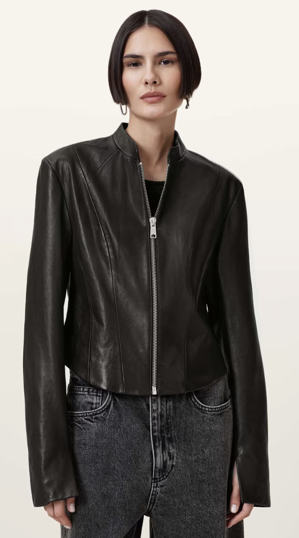 All Saints, Sadler Slim Fit Leather Jacket