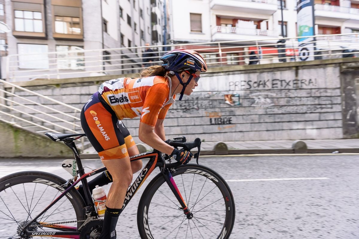 Karol-Ann Canuel's solo move sees her earn the most aggressive rider award - Emakumeen Bira 2016 Stage 3 - A 105 km road stage starting and finishing in Berriatua, Spain on 16th April 2016.