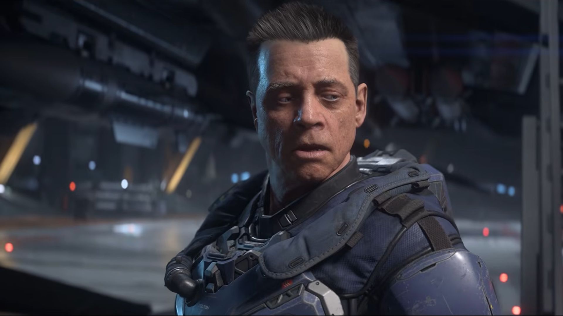 Mark Hamill in a jumpsuit looks dismissive