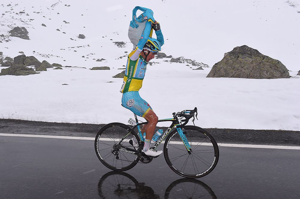 Miguel Angel Lopez (Astana Pro Team) pn the attack during the final stage at Tour de Suisse