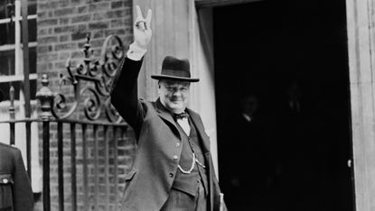Winston Churchill outside 10 Downing Street