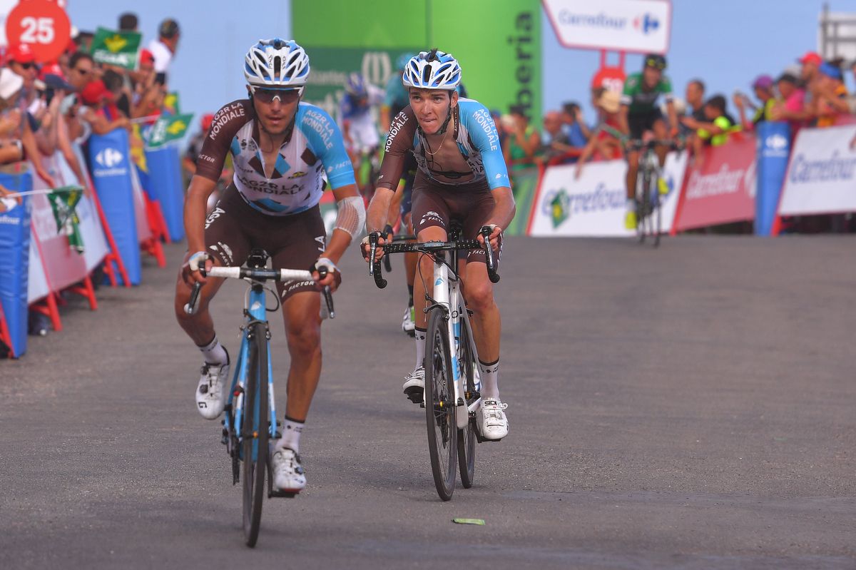 Romain Bardet (AG2R La Mondiale) looks up the clock