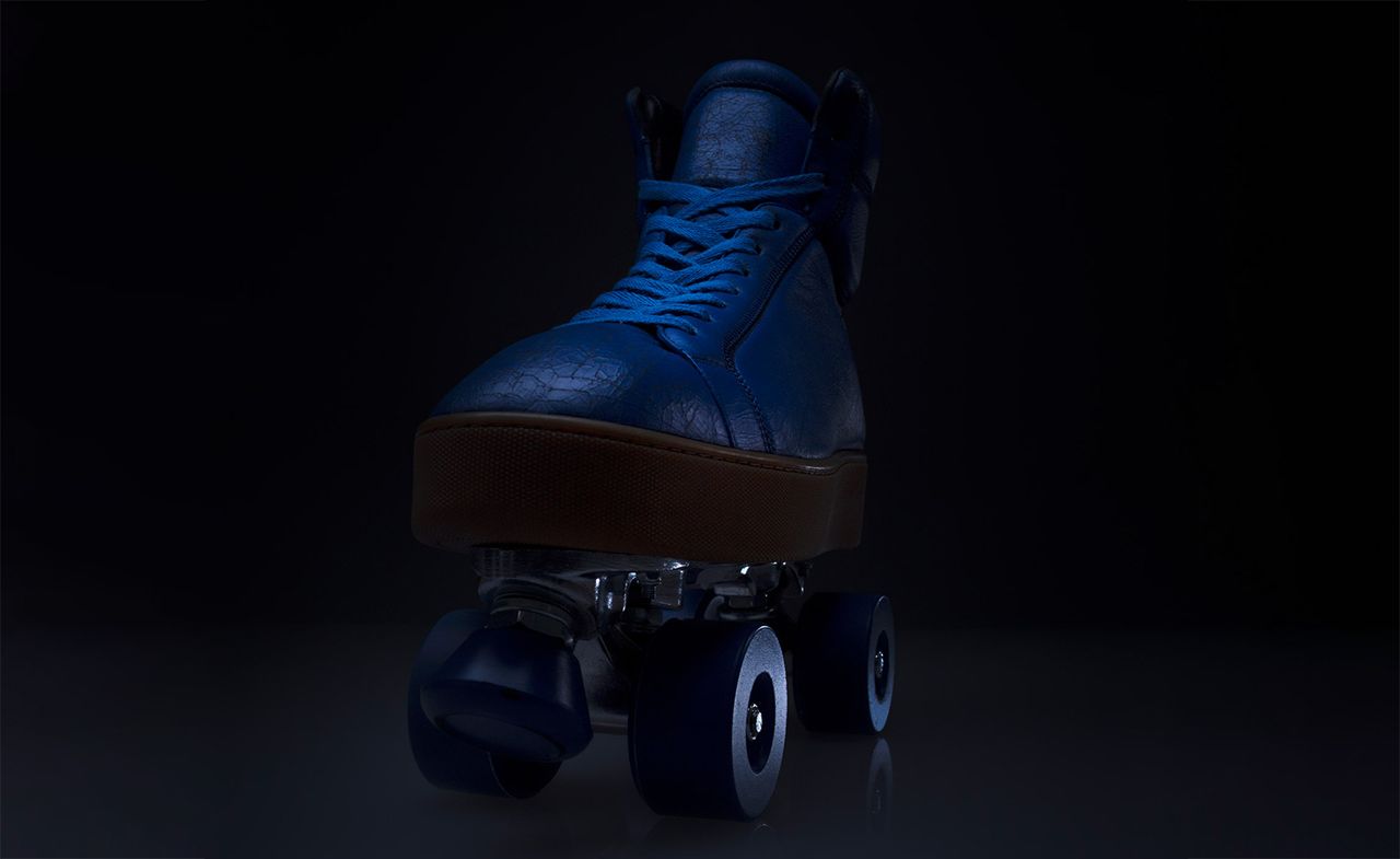 Bottega Veneta rollerskates in cobalt