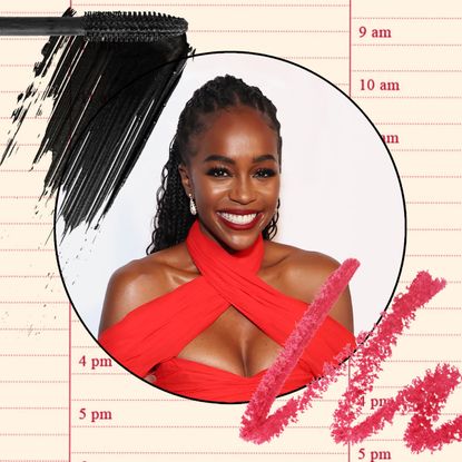 aja naomi king on a calendar with beauty products