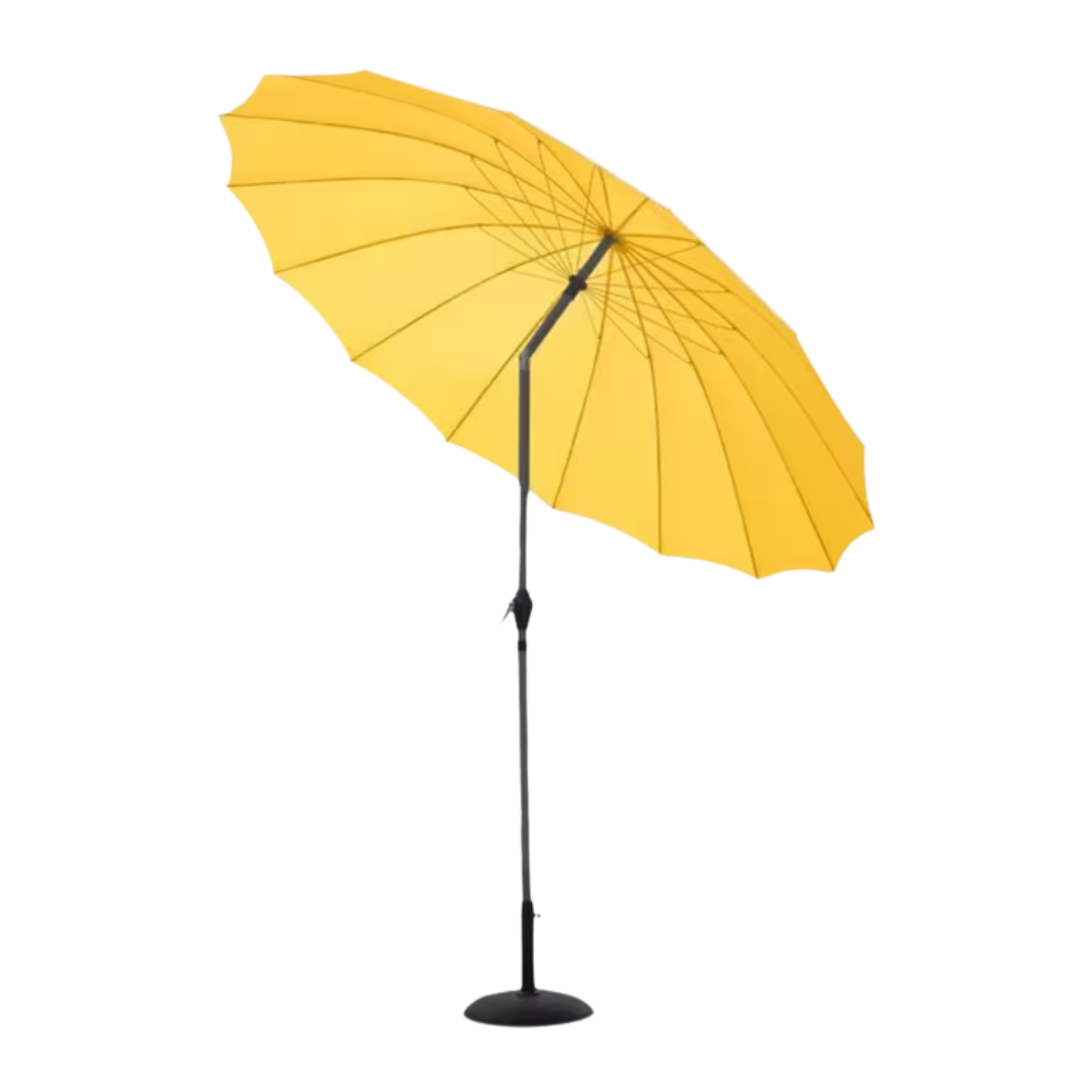 Suntime Shanghai Wind-Up Tilt Parasol, 2.7m, Yellow