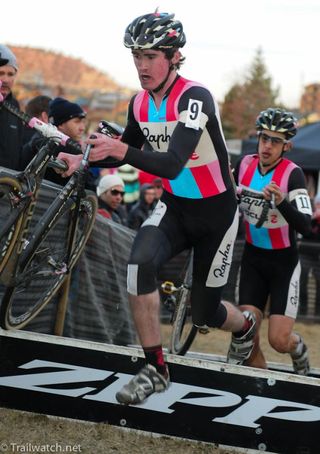 Rapha Focus riders Zach McDonald and Chris Jones worked together to bridge up to the main chase group mid-race