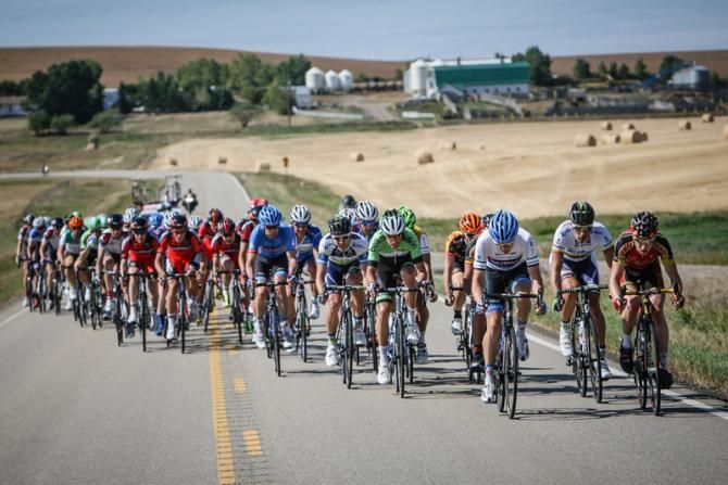 Rohan Dennis (Garmin-Sharp) comes to the front of the group to share in the work.