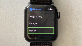How to reset an Apple Watch — select reset