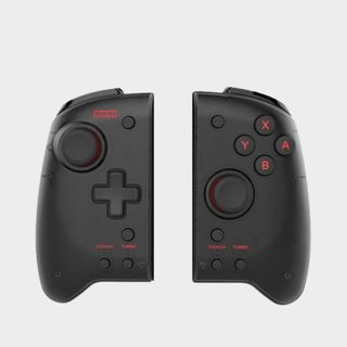 Hori Split Pad Pro controllers on a grey background