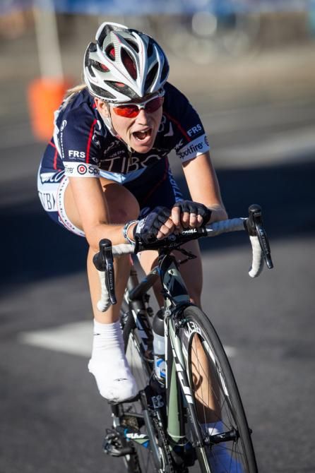 Lauren Stephens (TIBCO) tried to get off the front again today.
