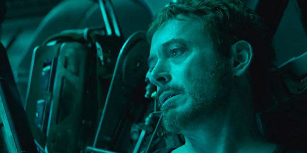 Avengers: Endgame Tony Stark green light background Marvel Studios