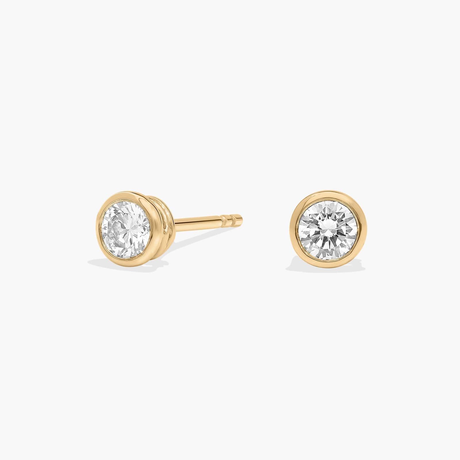 Bezel Set Lab-Grown Diamond Stud Earrings in 14k Yellow Gold (1/2 Ct. Tw. - F-G / Vs2-Si1)