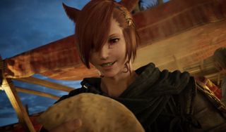 FF14's Graha Tia takes a big bite out of some food
