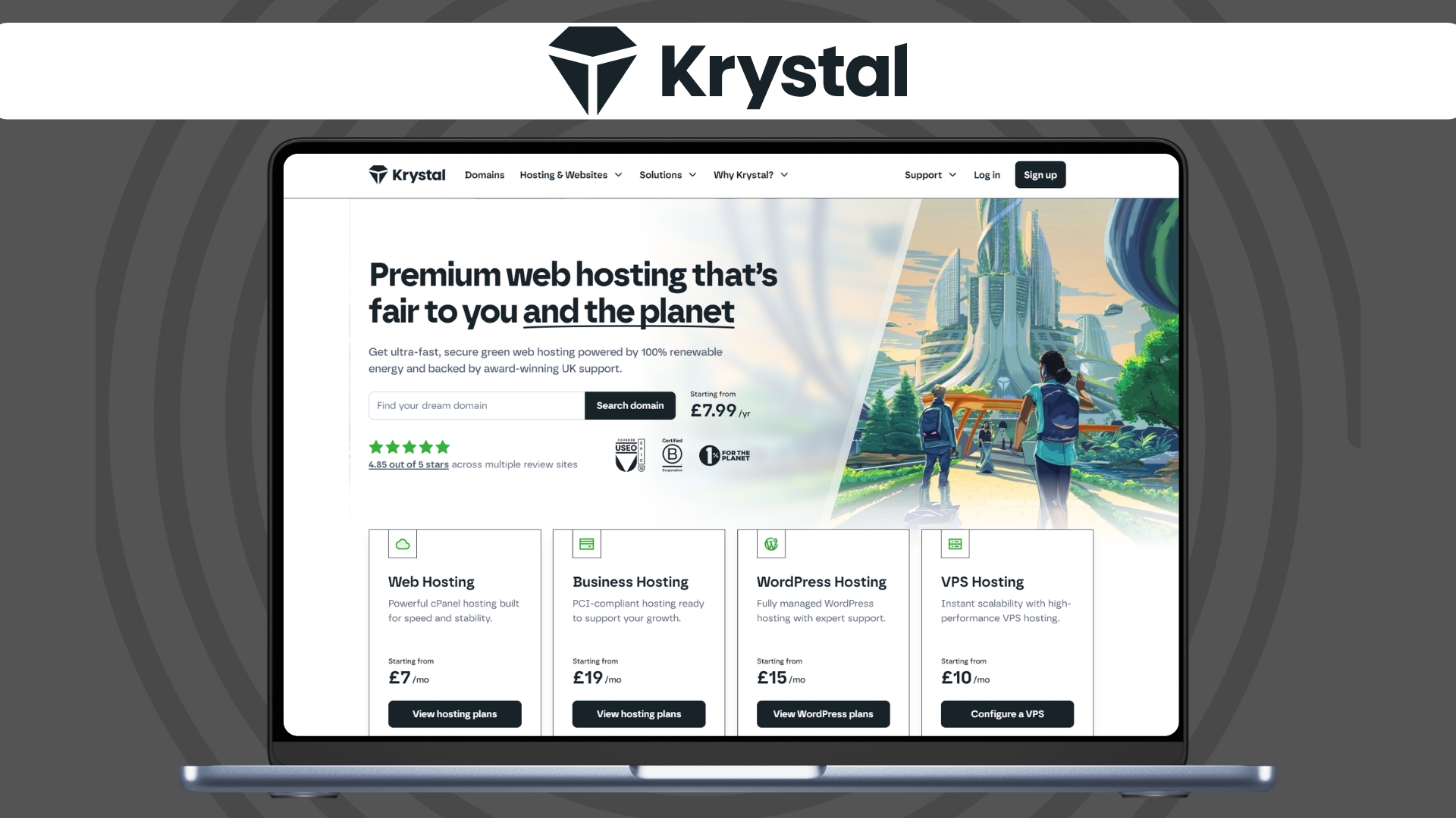 Krystal Hosting hero image (Feb 2026)