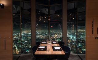 Dining area with city view