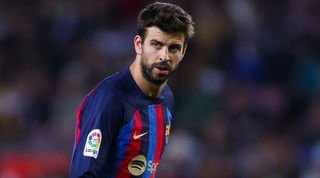 Gerard Pique in action for Barcelona.