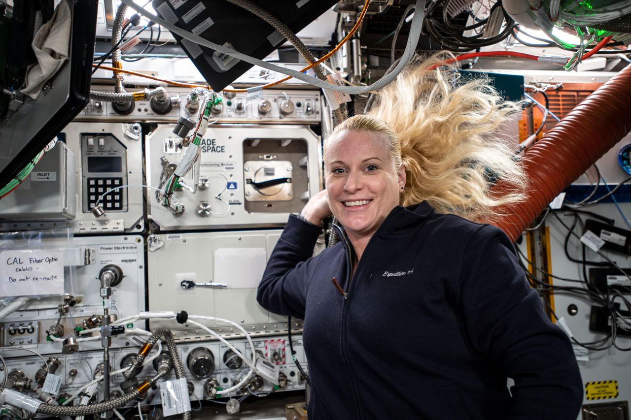 NASA astronaut Kate Rubins after successfully installing Redwire's Ceramic Manufacturing Module on the International Space Station in the fall of 2020.
