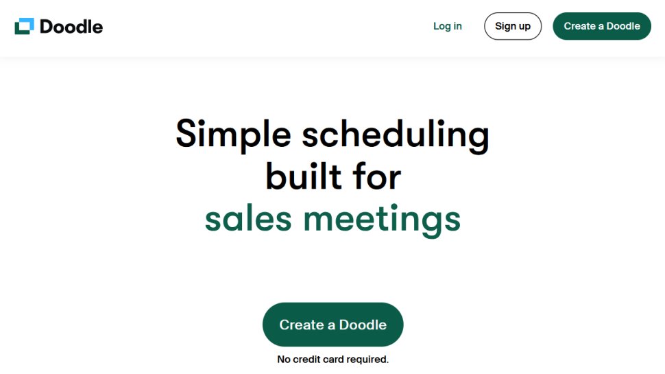 Doodle website screenshot (February 2026).