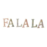 Marbled wooden letters