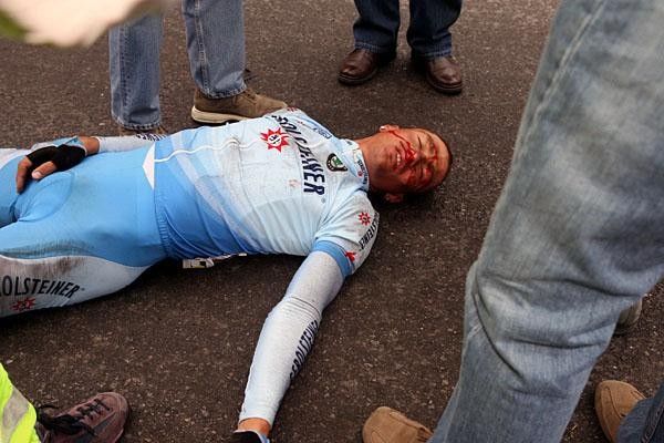 Kopp sustained a broken nose in the crash but was fortunate to avoid more serious injury.