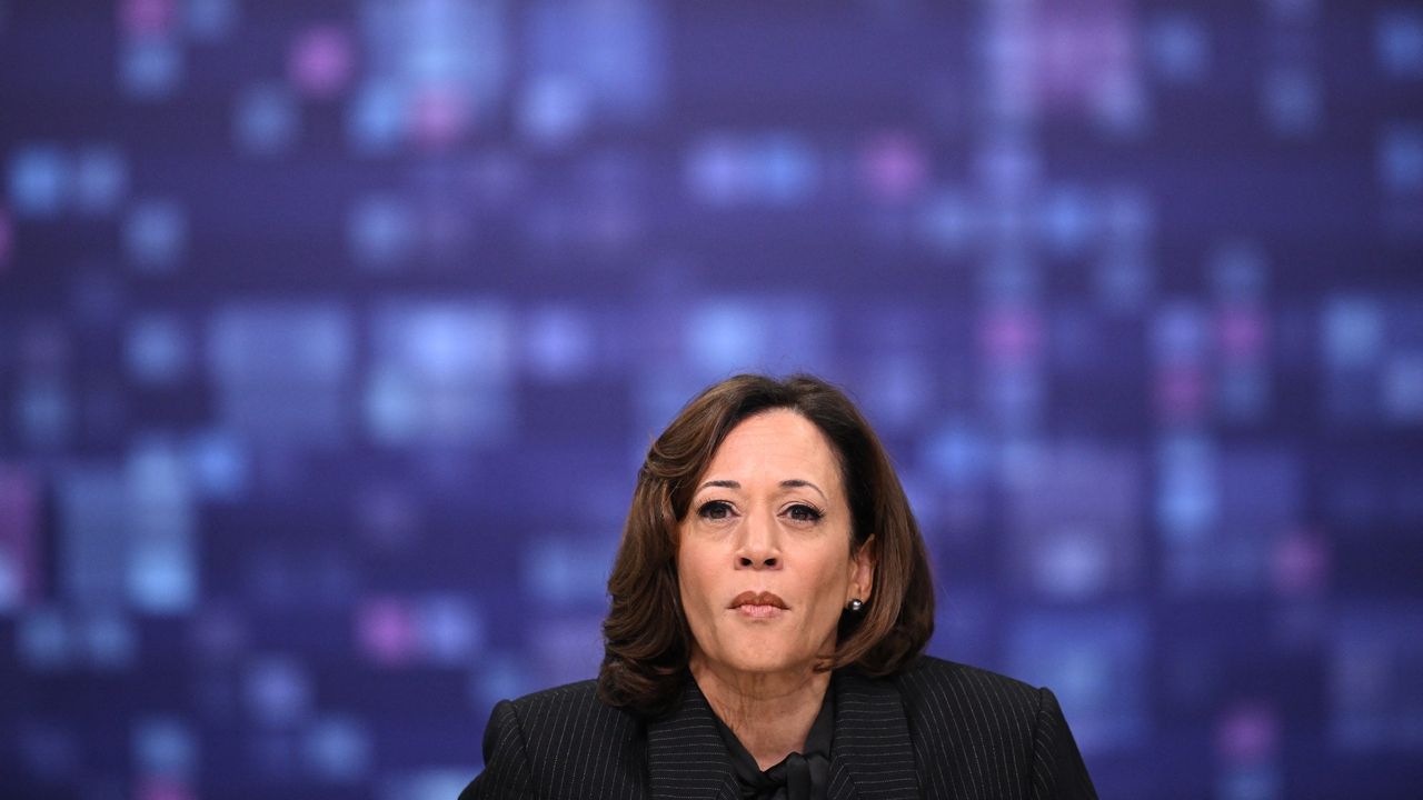 Vice President Kamala Harris attends the UK Artificial Intelligence (AI) Safety Summit on November 2, 2023