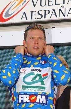 Thor Hushovd (Credit Agricole) in the points jersey