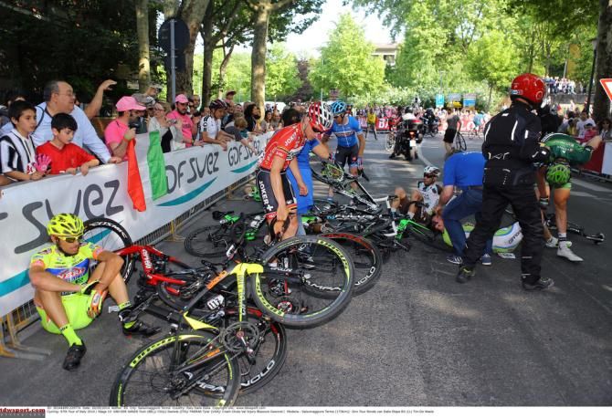 There was a big crash on the final corner