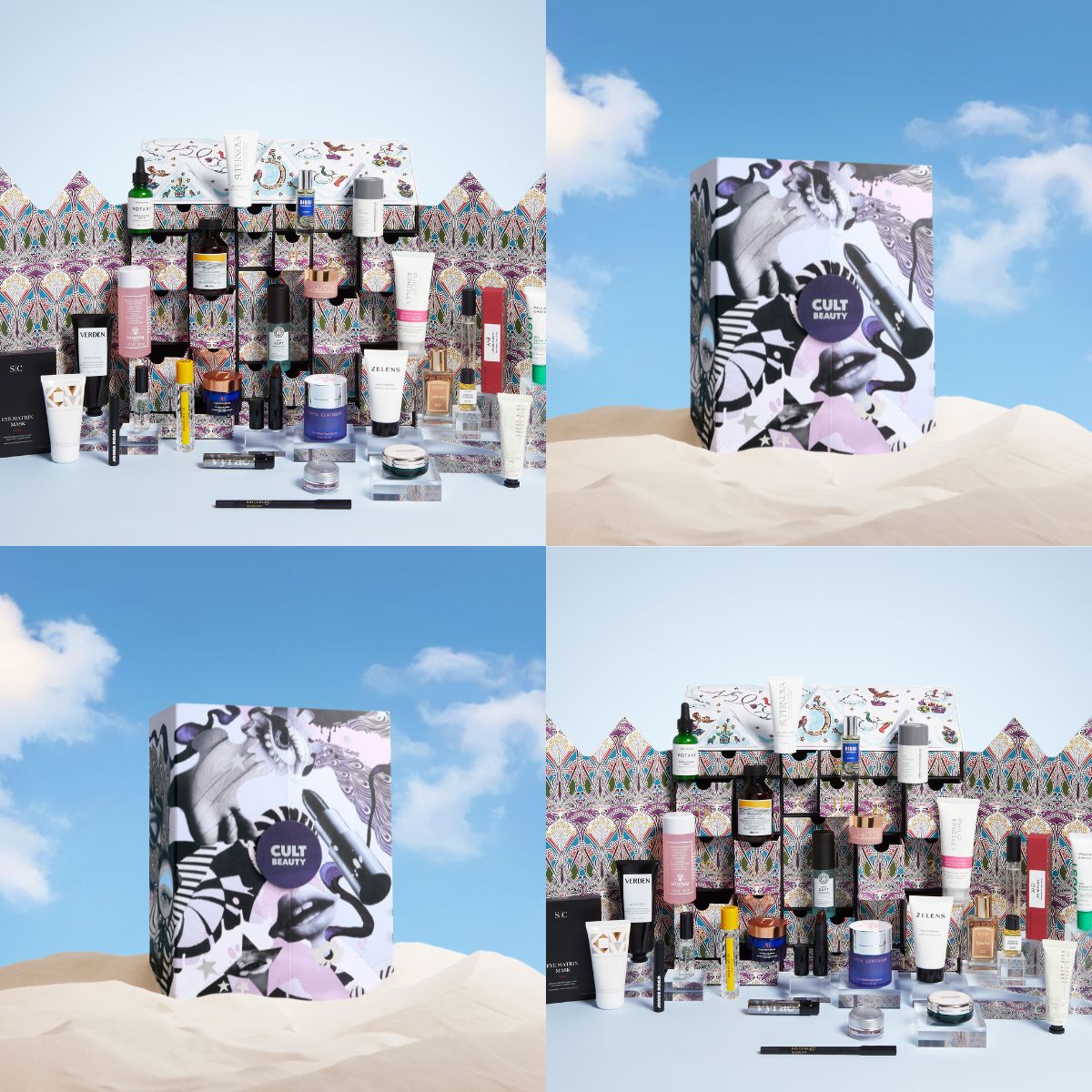 Pictures of the Liberty and Cult Beauty 2025 advent calendars