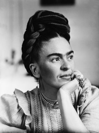 Portrait of Frida Kahlo (1910-1954), Mexican painter, wife of Diego Rivera.