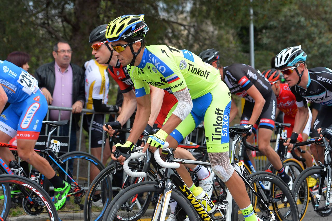 A bandaged Alberto Contador (Tinkoff-Saxo)
